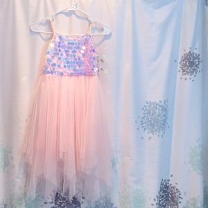 Girls Pink Sequence Dress